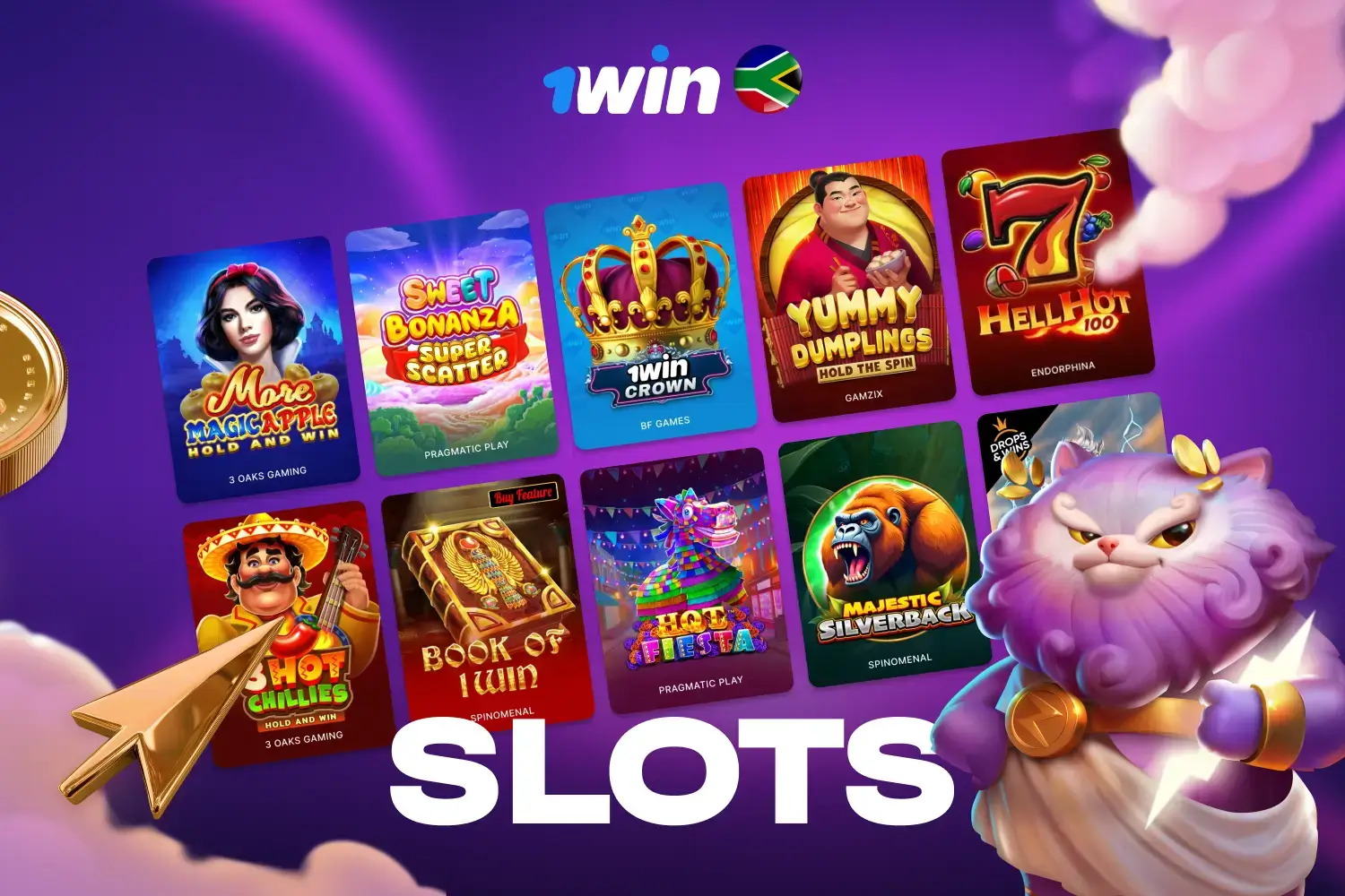 Grid view of popular online slot games available at 1win casino