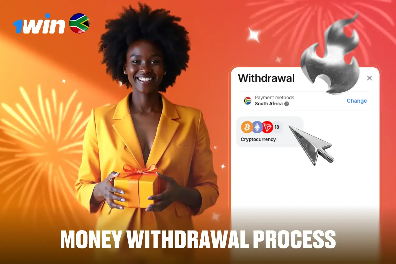 Diagram showing the steps for withdrawing funds from 1win